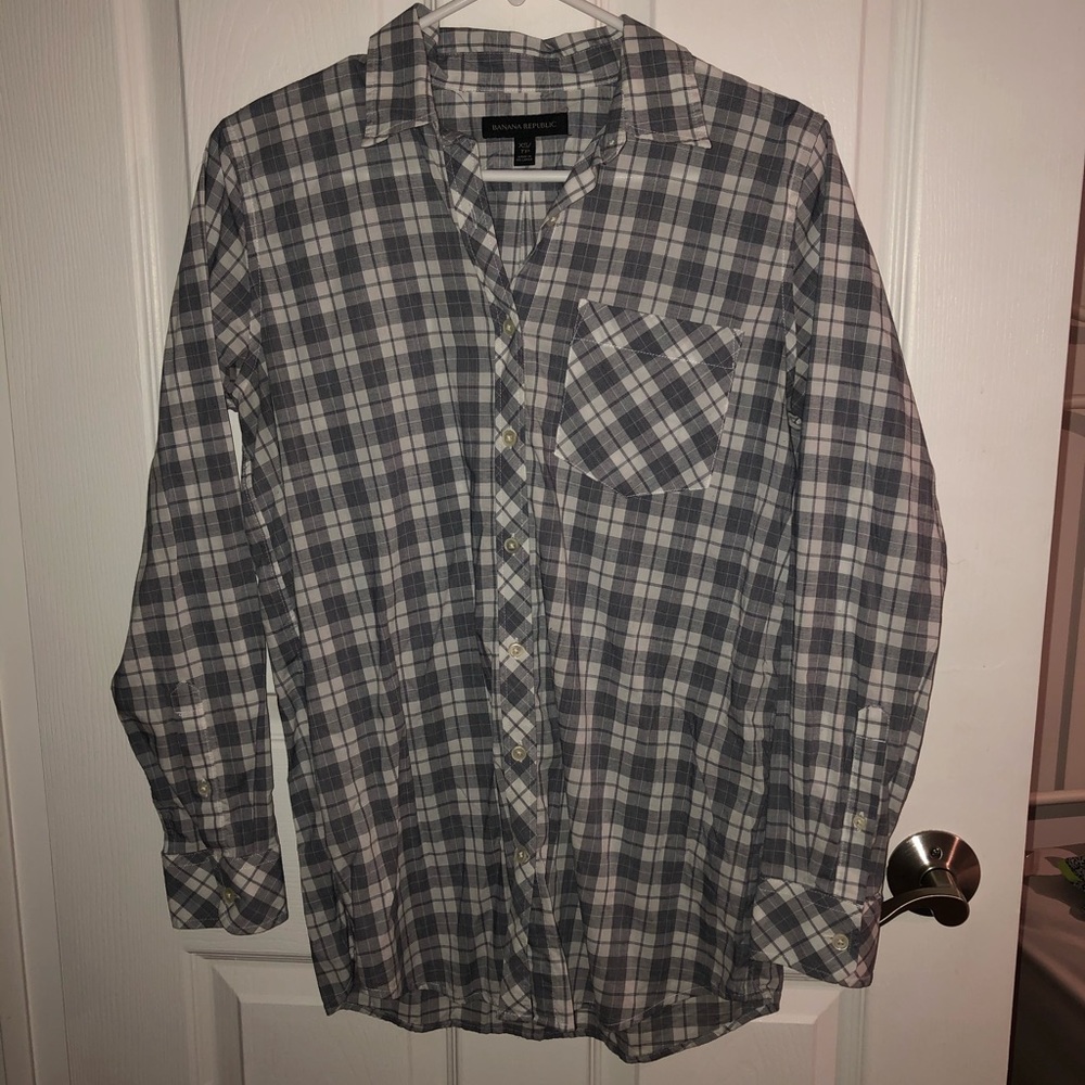 xs grey and white flannel